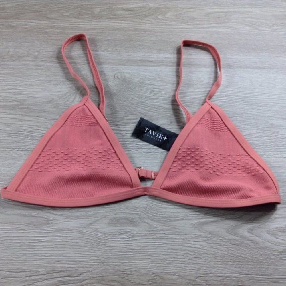 TAVIK Roes Dawn Jett Textured Triangle Bikini Top